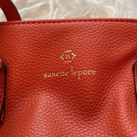 Nanette Lepore Orange Crossbody Bucket Purse - Picture 3 of 7